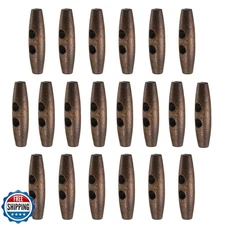 HARFINGTON 20pcs Wooden Toggle Buttons 55mm / 2.2" Wood Olive Sewing Buttons 