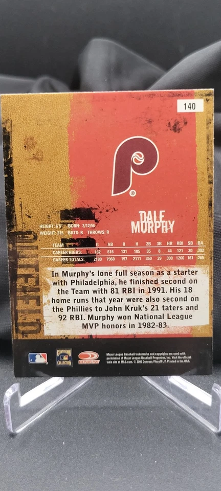 2005 Donruss Leather & Lumber - Dale Murphy #140 - Image 2 of 2