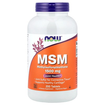 Now Foods MSM Methylsulphonylmethane 1 500 mg 200 Tablets GMP Quality Assured,