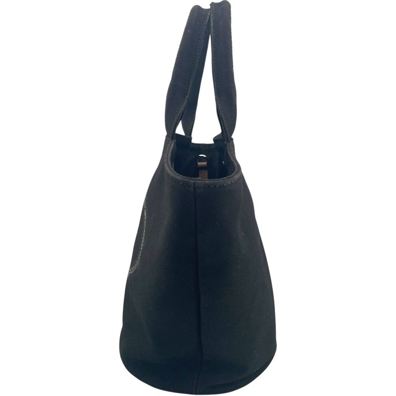 PRADA CANAPA Market Bag 1BG186 Black Canvas Handbag Ladies Used from japan thumbnail 5
