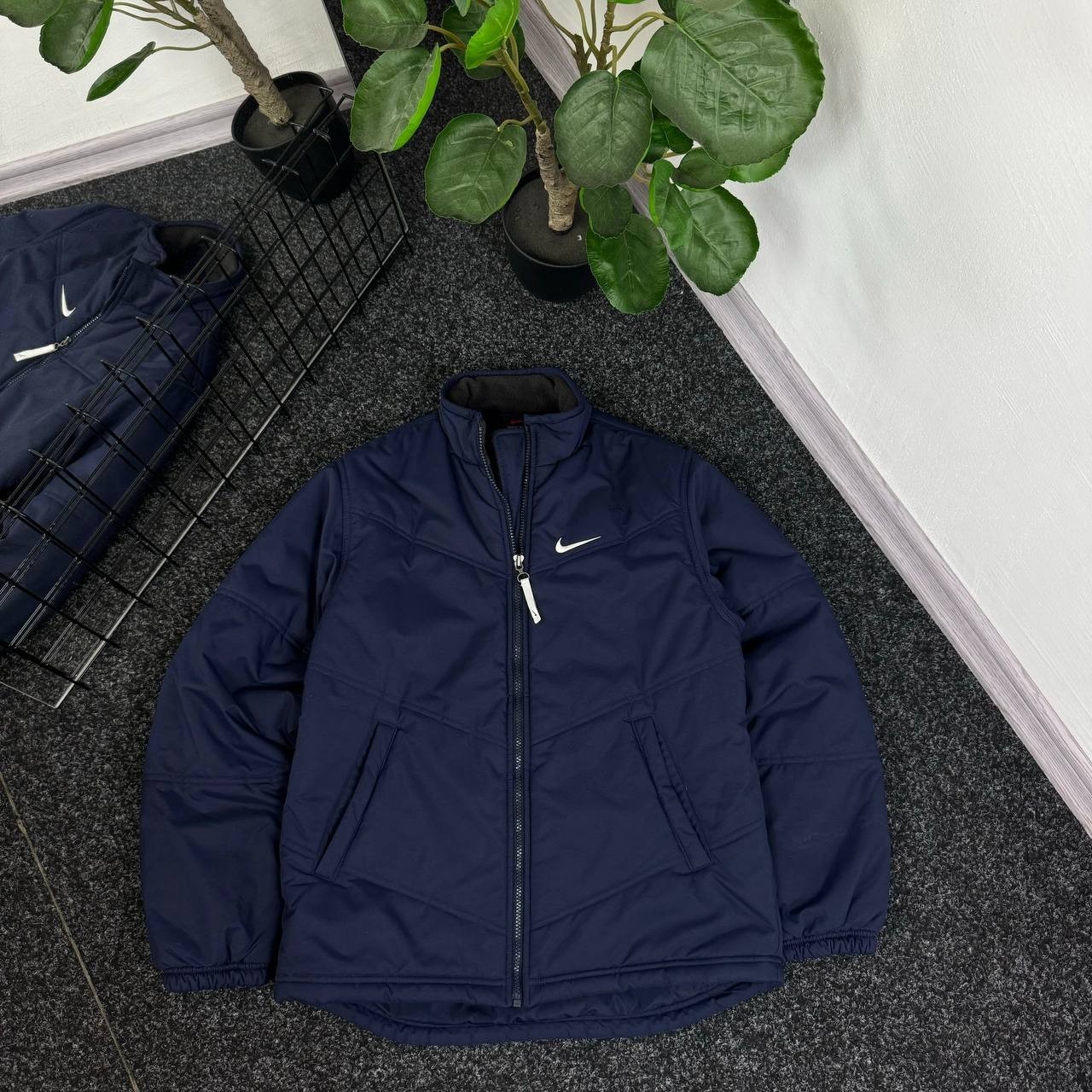 SACAI X NIKE Streetwear Nike giacca vintage anni 90 mini swoosh Y2k blu scuro