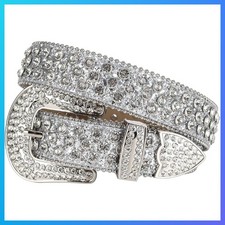 Rhinestone Belt Diamond Studded Belt for Men  Women Cowgirl Cowboy Punk Y2K Sty