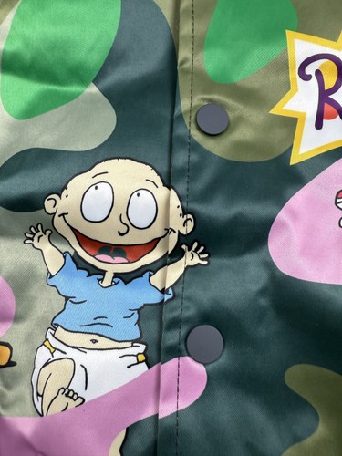 Nickelodeon Rugrats Jacket Mens Large Camo Cartoon Bomber Quilted 90s Style New - Picture 7 of 19