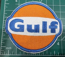 Gulf Oil 3.75" Retro Style Embroidered Iron-On Patch