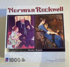 Norman Rockwell DOCTOR AND DOLL and BEDTIME jigsaw puzzle SURE-LOX new NIB