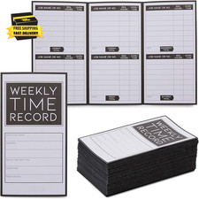 Weekly Trifold Employee Time Cards for Bookkeeping, Pocket Sized (5 X 8 In, 200 