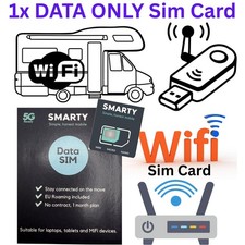 1 x SMARTY UK WiFi Router DATA ONLY Sim Card Pay As You Go 5G 4G MiFi