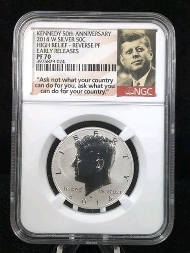 2014 W Silver 50C High Relief NGC Reverse PF70 - Early Releases #7077