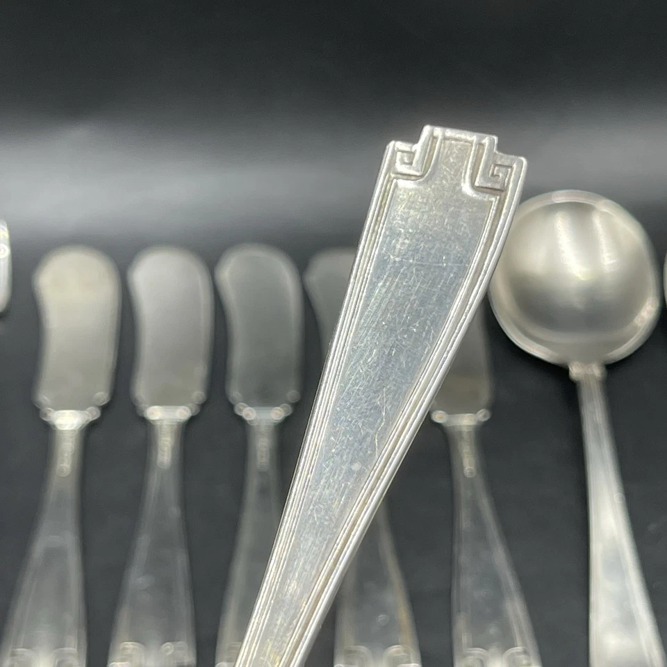 Cubiertos Gorham etruscos de plata de ley Art Deco griegos 22 piezas leer más abajo Foto 2 de 4