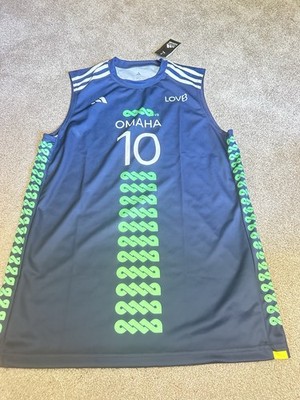Adidas x Lovb Jordan Larson Omaha Navy Volleyball Jersey #10 Mens Size Large NWT