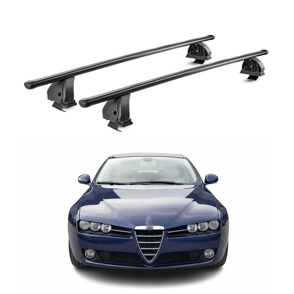 Stahl DachträGer FüR Alfa Romeo 159 Limo Kombi 2005-2012 TÜV 75 Kg 2Tlg Schwarz-image