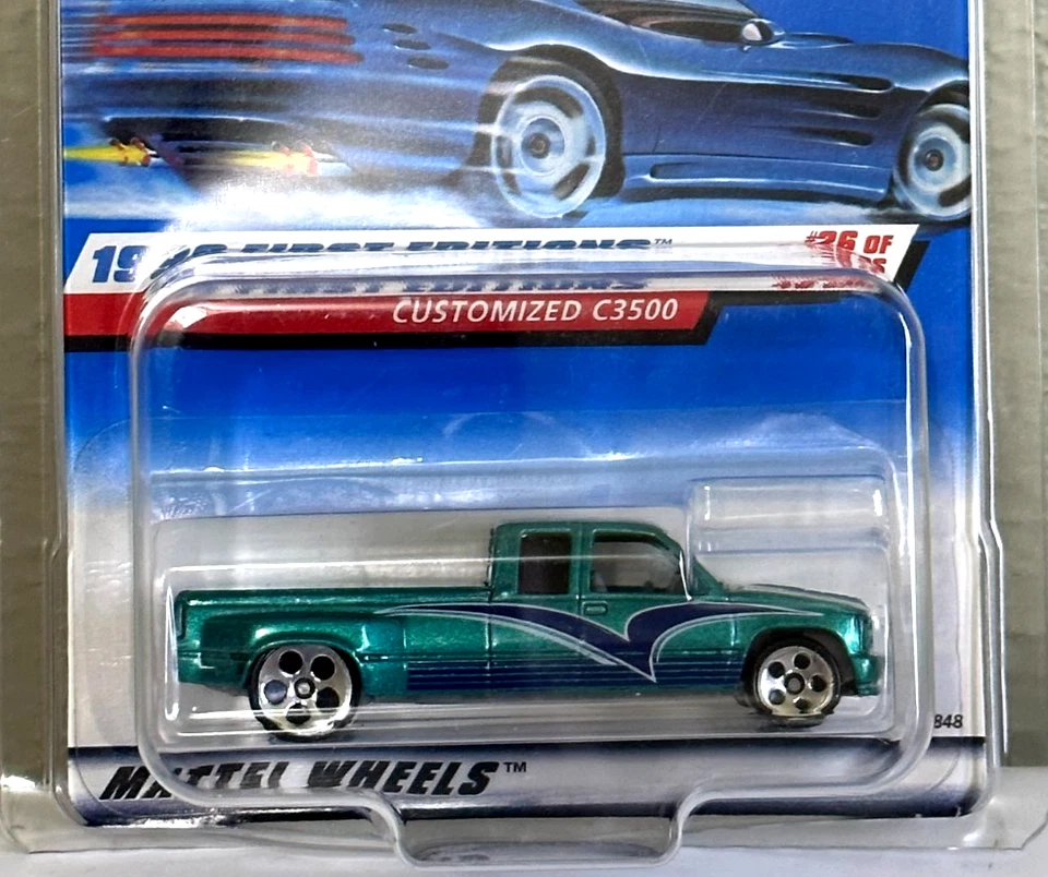 HOT WHEELS PERSONALIZADO CHEVY DUAL C3500 CON RUEDAS DE 5 PUNTOS EN TARJETA EN PROTECTOR Foto 2 de 3