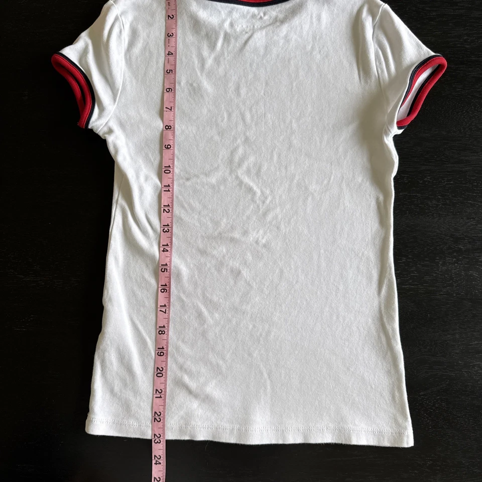 Camiseta Tommy Hilfiger Vintage Años 90 Y2k Azul Marino Bordada Bebé T Talla Med Foto 4 de 4