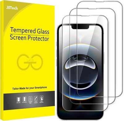 JETech 3 Stück Schutz-Folie für iPhone 16e, 6,1 Zoll 2025, 9H Gehärtete Glas