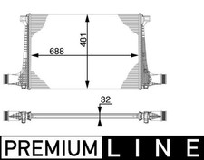 Ladeluftkühler PREMIUM LINE MAHLE CI 220 000P für AUDI 4MB Q7 4MG 4MQ Van TFSI