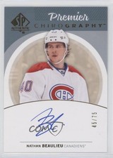 2013-14 SP Authentic Premier Chirography 45/75 Nathan Beaulieu #PC-BE Auto i9i
