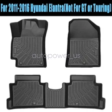 For 2011-2016 Hyundai Elantra TPE All-Weather Front & Rear Floor Mats Liners Set