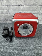 Jensen CD-555 Portable CD Player Bluetooth FM Radio Red Fully Tested Works