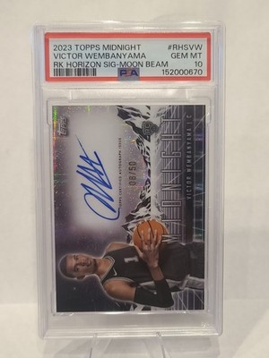 2023 Topps Midnight ROOKIE AUTO /50 Moon Beam Victor Wembanyama PSA 10 POP 1