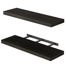 Fixwal Floating Shelves for Wall, 22" Long Wall Mounted Rustic 22in, Black