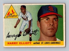 1955 Topps #137 Harry Elliott Rookie GD-VG Vintage Baseball Card (A1). rookie card picture
