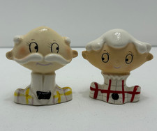 Ceramic Granny Salt and Pepper Shaker Set with Round Glasses — listing 4
