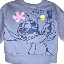 DISNEY Stitch Long Sleeve Sweater Purple/Blue Kids Size XS Extra Small 4-5 Years
