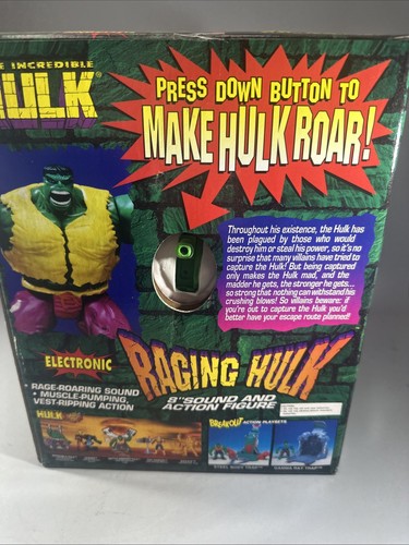 Vintage Incredible Raging Hulk 8" Electronic Figure Sound Marvel ToyBiz 1997 🐶 - Bild 4 von 5