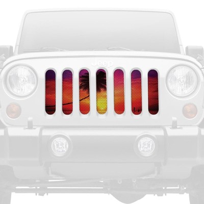 For Jeep CJ7 76-86 Dirty Acres 1-Pc Sunset Beach Style Perforated Main Grille
