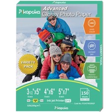 Glossy Photo Paper 3.5x5, 4x6, 5x7, Photo Printer Paper for Inkjet, 150 Bulk ...