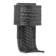 Dutyman 4121 Basketweave Leather Steel Based Radio Holder, Black