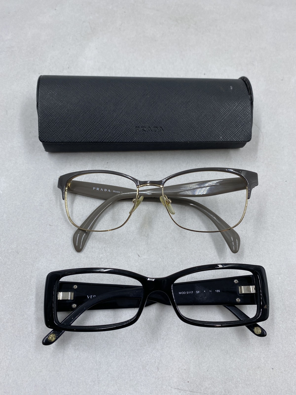Prada X Versace Bundle Black Rectangular Eyeglass… - image 1