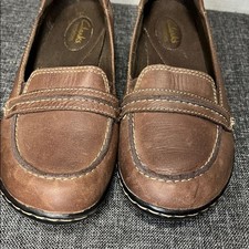 Clark  s brown leather  Bendables  loafers - 7