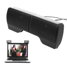 Speakers USB Power Clip-On Computer Stereo Sound Bar 3.5mm for Desktop Laptop PC