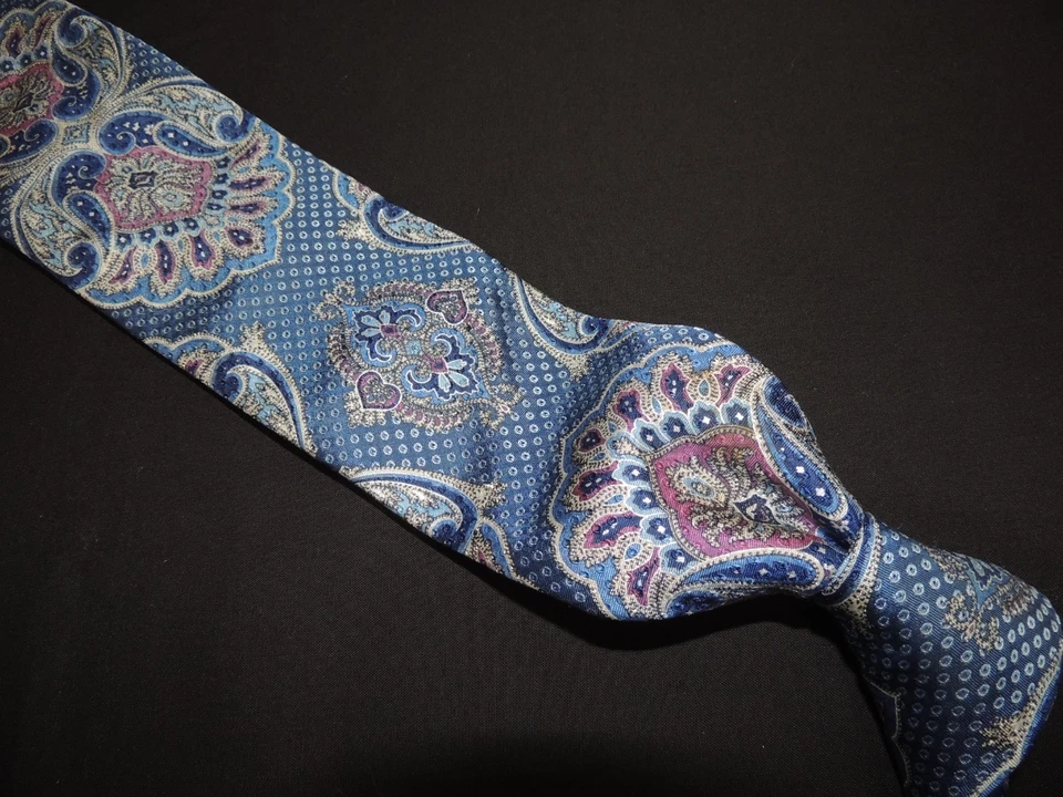 Corbata de cuello tejida 100 % seda para hombre Robert Talbott 7 pliegues 60 X 3,1/4 Foto 3 de 4