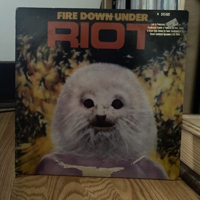 RIOT -Fire Down Under,Vinyl LP Rare White Label,Promo excellent condition vinyl 