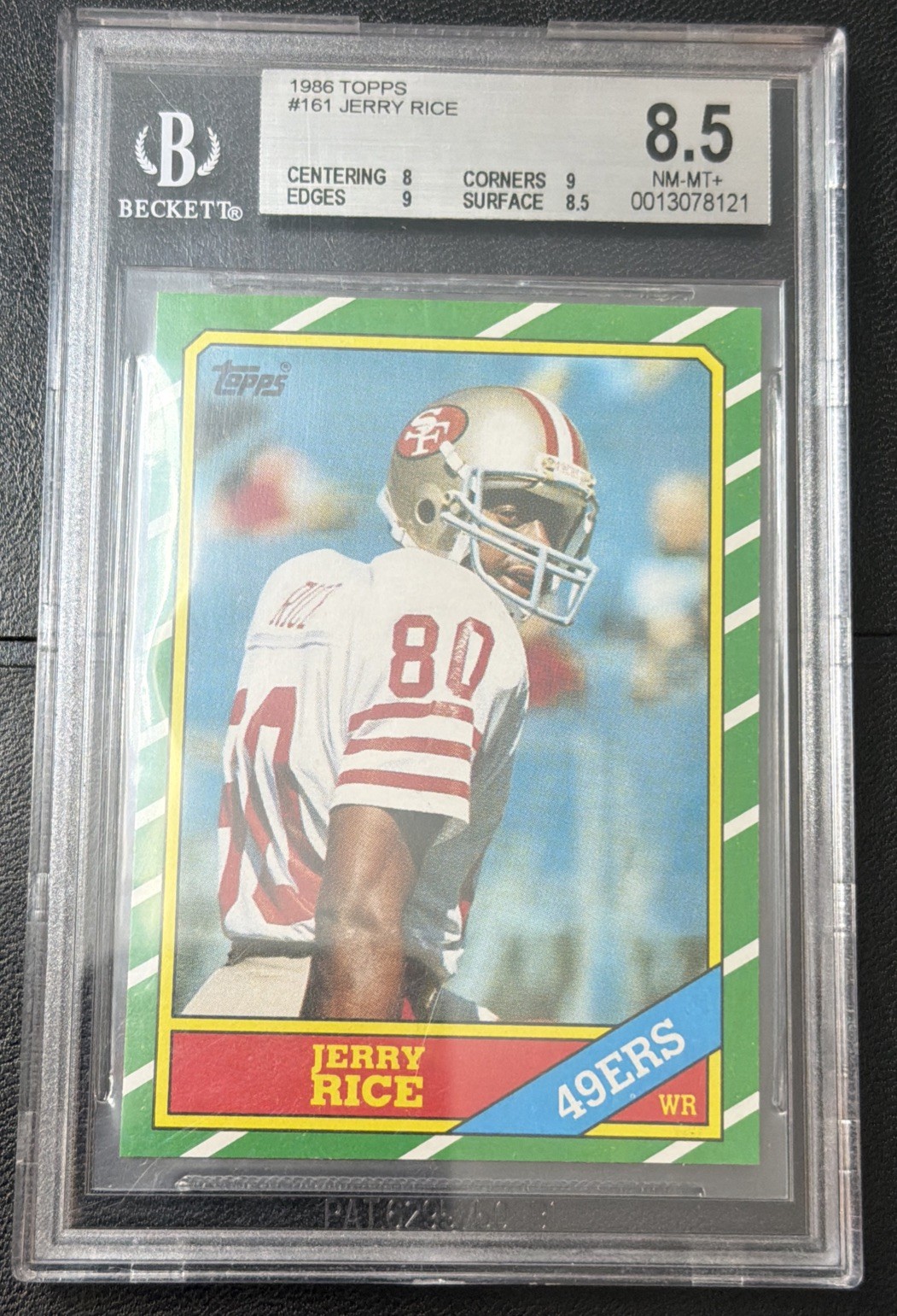1986-87 TOPPS JERRY RICE # 161 RC Rookie BGS 8.5 Subs: 8,9,9,8.5