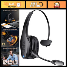 Wireless Bluetooth Headset with Dual Noise Cancelling Mic, 55Hrs Battery Life, M