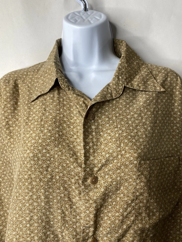 Camisa de negocios vintage Claiborne 100 % seda para hombre talla grande ropa de oficina profesional Foto 3 de 4