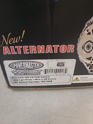 #ad Powermaster 48206 Street Alternator 165A Serpentine 12V Fits GM $190.00