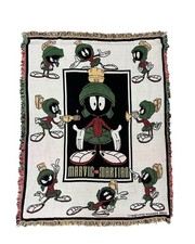 Vintage 90s Marvin the Martian Looney Tunes Afghan Throw Blanket