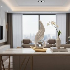 Sailboat Crystal Ball Decor Light Luxury Design Abstract Sailboat Sculpture