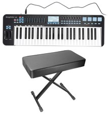 Samson Graphite 49 Key Usb Midi Dj Keyboard Controller W/ Aftertouch/fader+bench