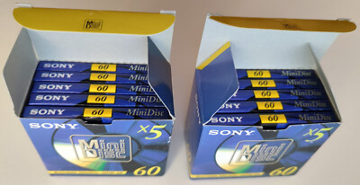(2)X 5-Packs SONY MD MiniDiscs MDW-60A 60min New Sealed