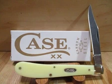 NIB Case XX Carbon Steel Yellow  Slimline Trapper 31048 Pocket Knife - 00031