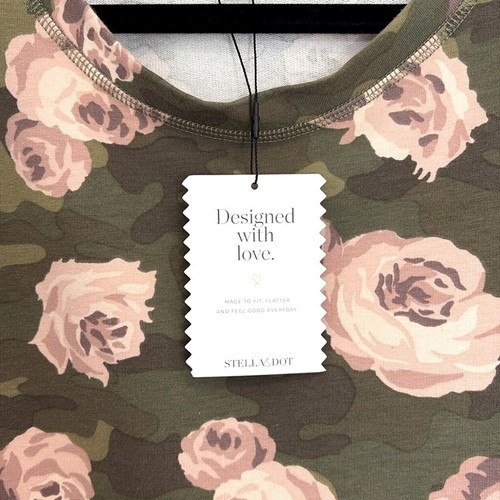 Stella & Dot Crush It Pullover in Green and Pink Camo Rose Pattern Size Large - Picture 6 of 11