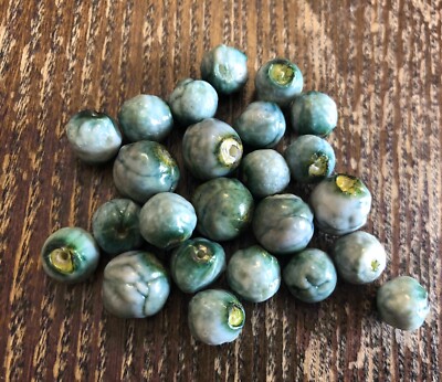 Vintage Green Tie Dye Splash Effect Wobble Textured Roundish Mix Lucite Bead Lot