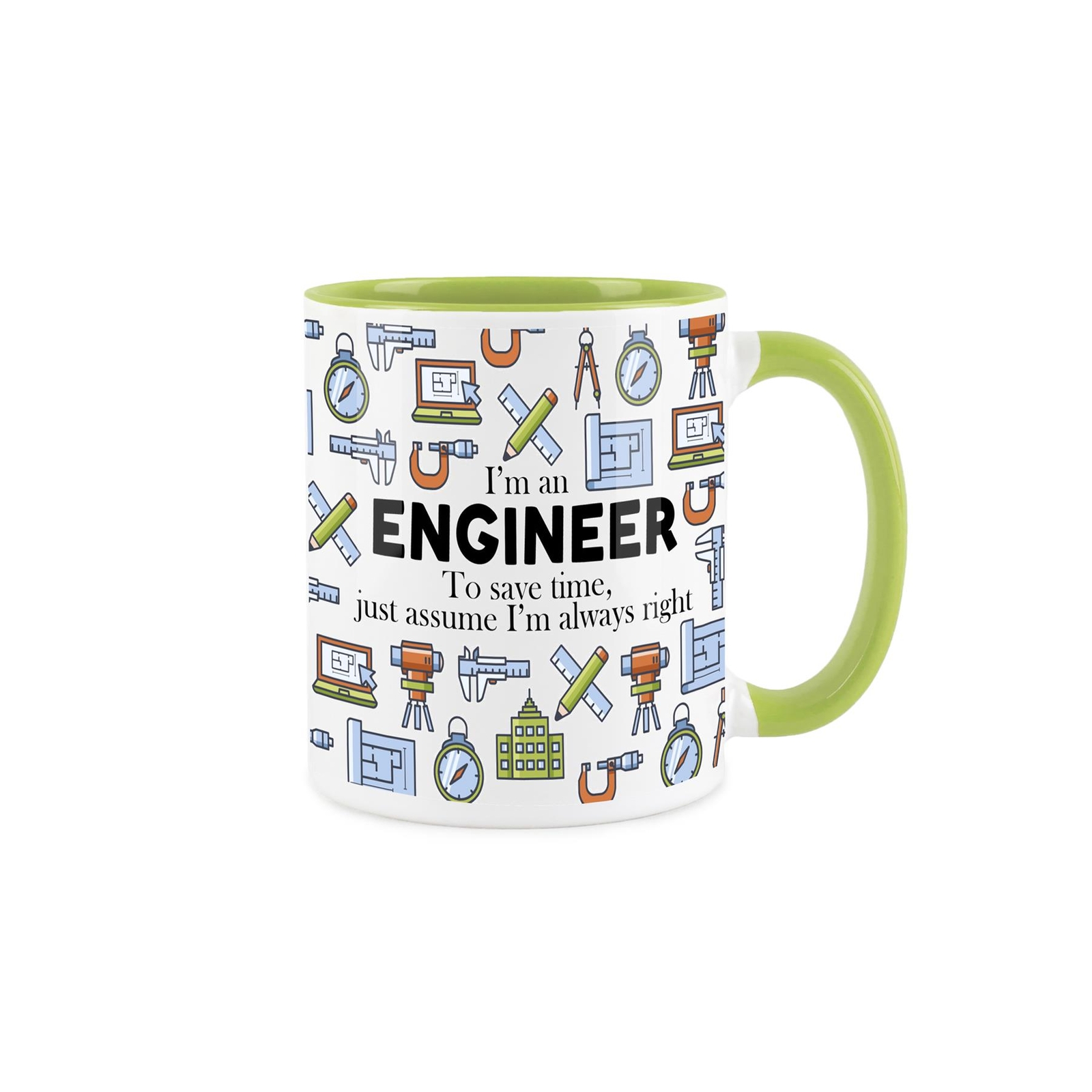 Engineer Mug - Funny Gift for Tradie - Green Coffee/Tea Cup