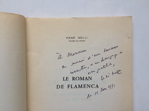 René NELLI " Le roman de Flamenca " E.O. avec ENVOI, 1966 occitanie - Picture 2 of 2