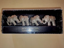 Elephant Door Knobs Drawer Pulls For Cabinets Silver 4 Pack